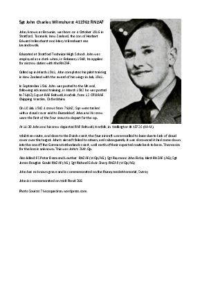 A preview of a PDF biography for Wilmshurst, John Charles